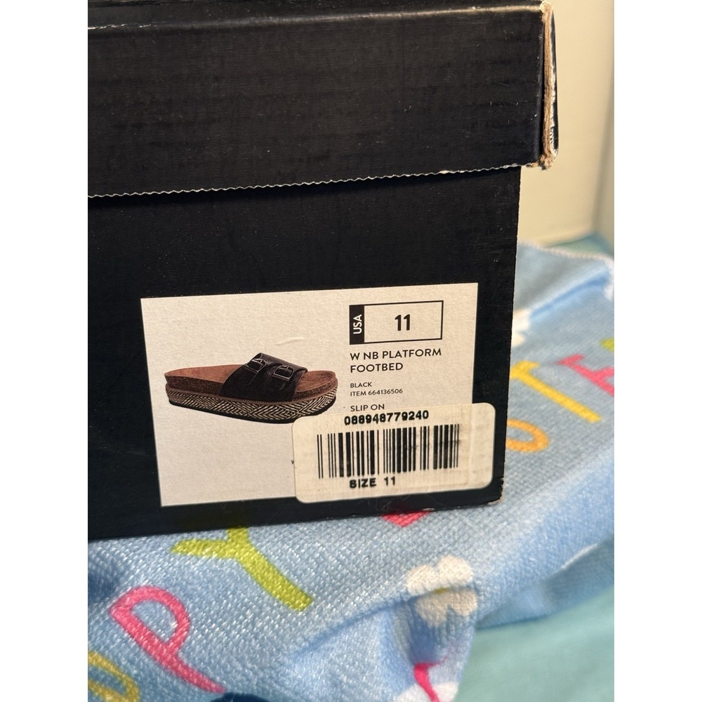NOBO Black Leather Slide Sandal with Woven Platform - Picture 4 of 8